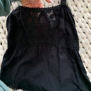 Black tank top with cut outs